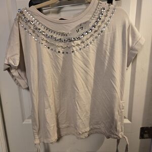 Embellished Cream Women's Top